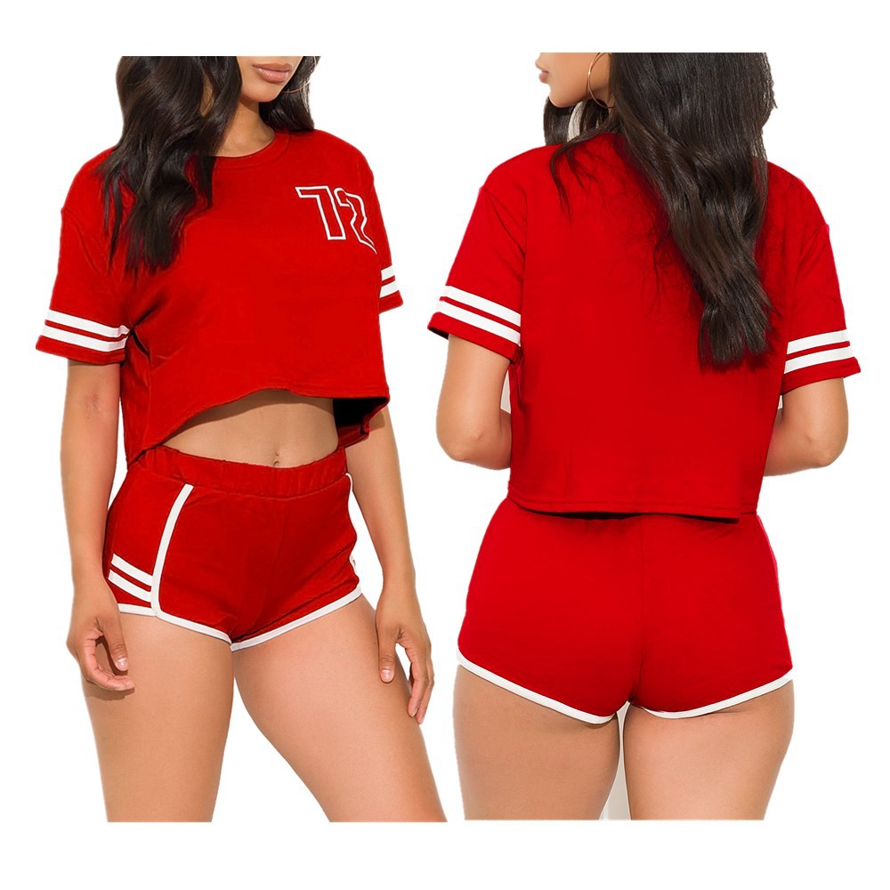Striped digital embroidery shorts Womens suit YYU6550