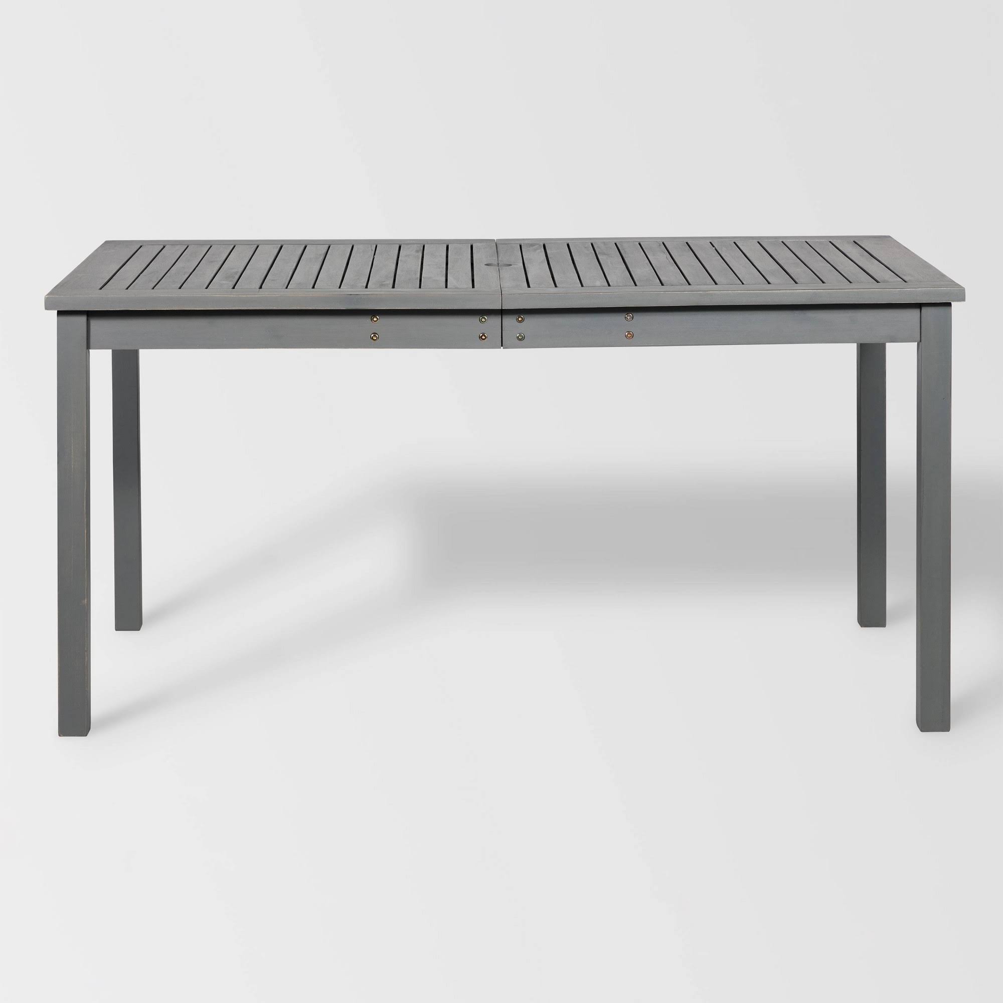 Rectangle Acacia Wood Patio Simple Dining Table - Gray - Saracina Home