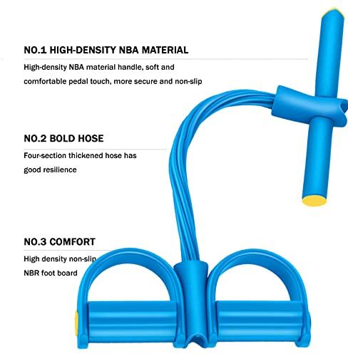 Pedal Resistance Band Sit up Bodybuilding Expander Elastic Pull Rope Fitness Equipment- Blue