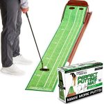 Indoor Golf Putting Mat w/ 2 Hole Training for Mini Games & Practicing at Home/Office
