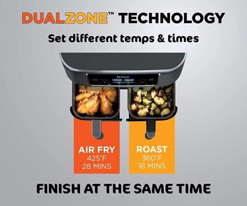6-in-1 2-Basket Air Fryer with Dual Zone Technology, 8-Quart Capacity