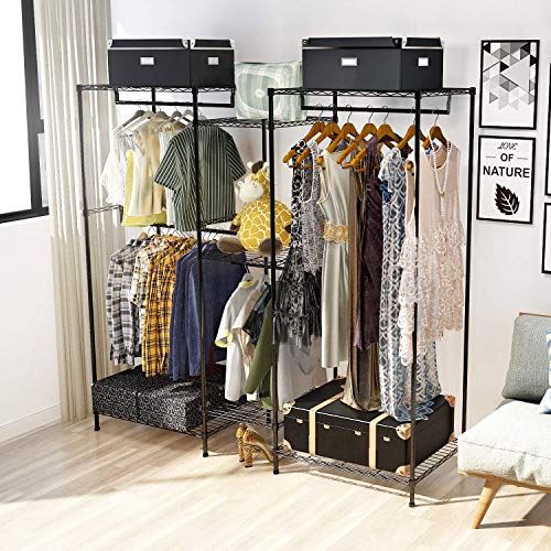 5 Tiers Metal Clothing Rack, 74.4��� L x 17.7��� W x 76.8��� / Max Load 600LBS