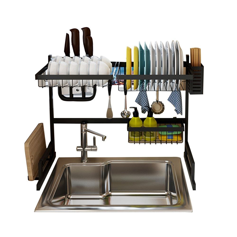 Over the Sink Stainless Steel Dish Rack Kitchen Dish Drainer