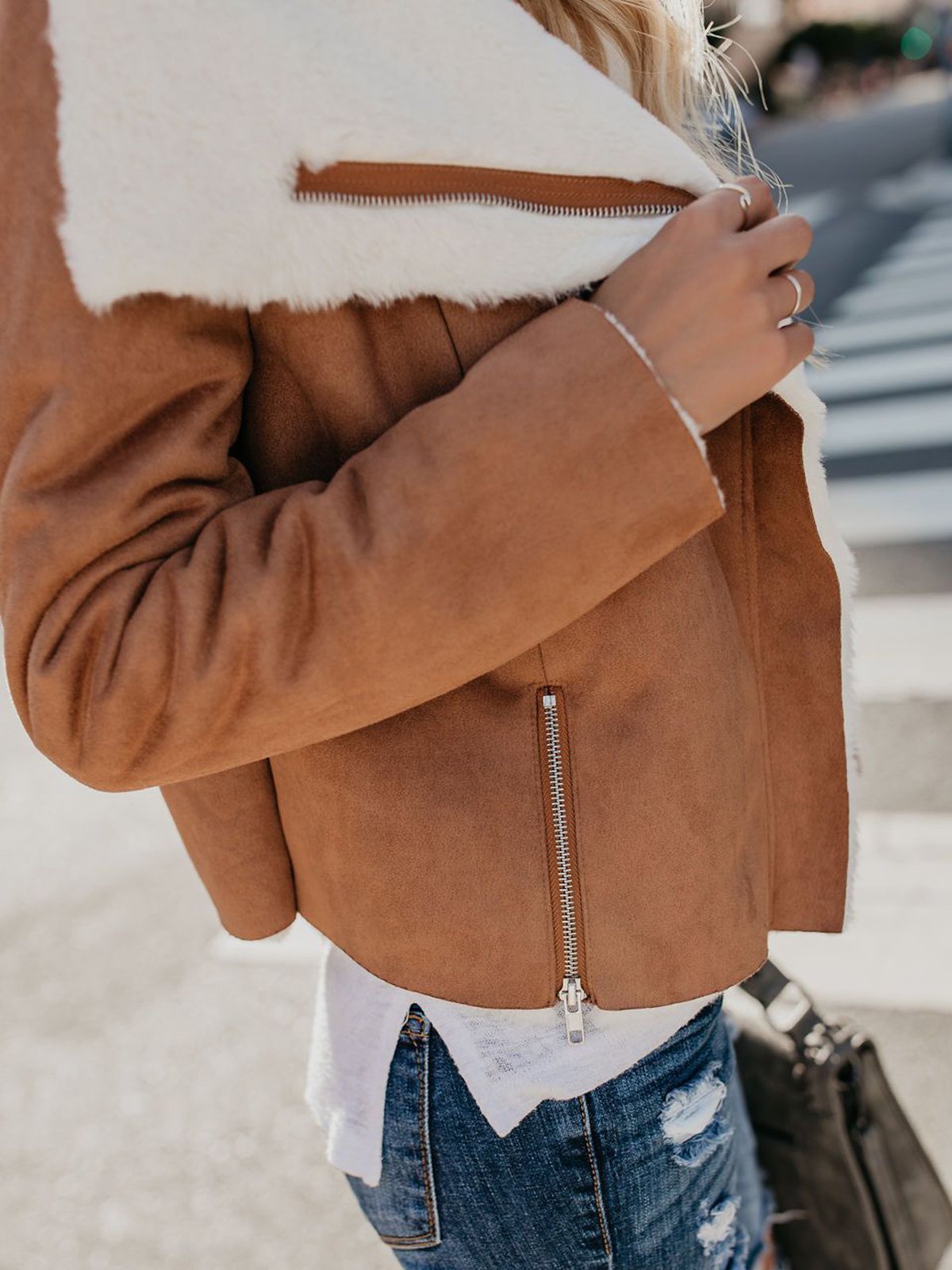 Caramel Pockets Wool Blend Shawl Collar Long Sleeve Jackets