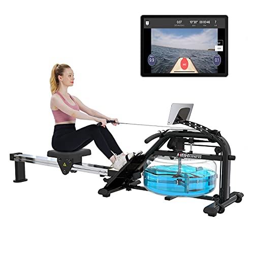 MBH Fitness Water Rowing Machine for Home Use, 330 lbs Capacity Water Resistance Rower