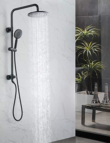 shower head and handheld shower head with height adjustable holder