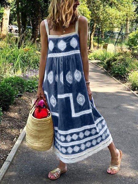 Bohemian loose casual large size dress