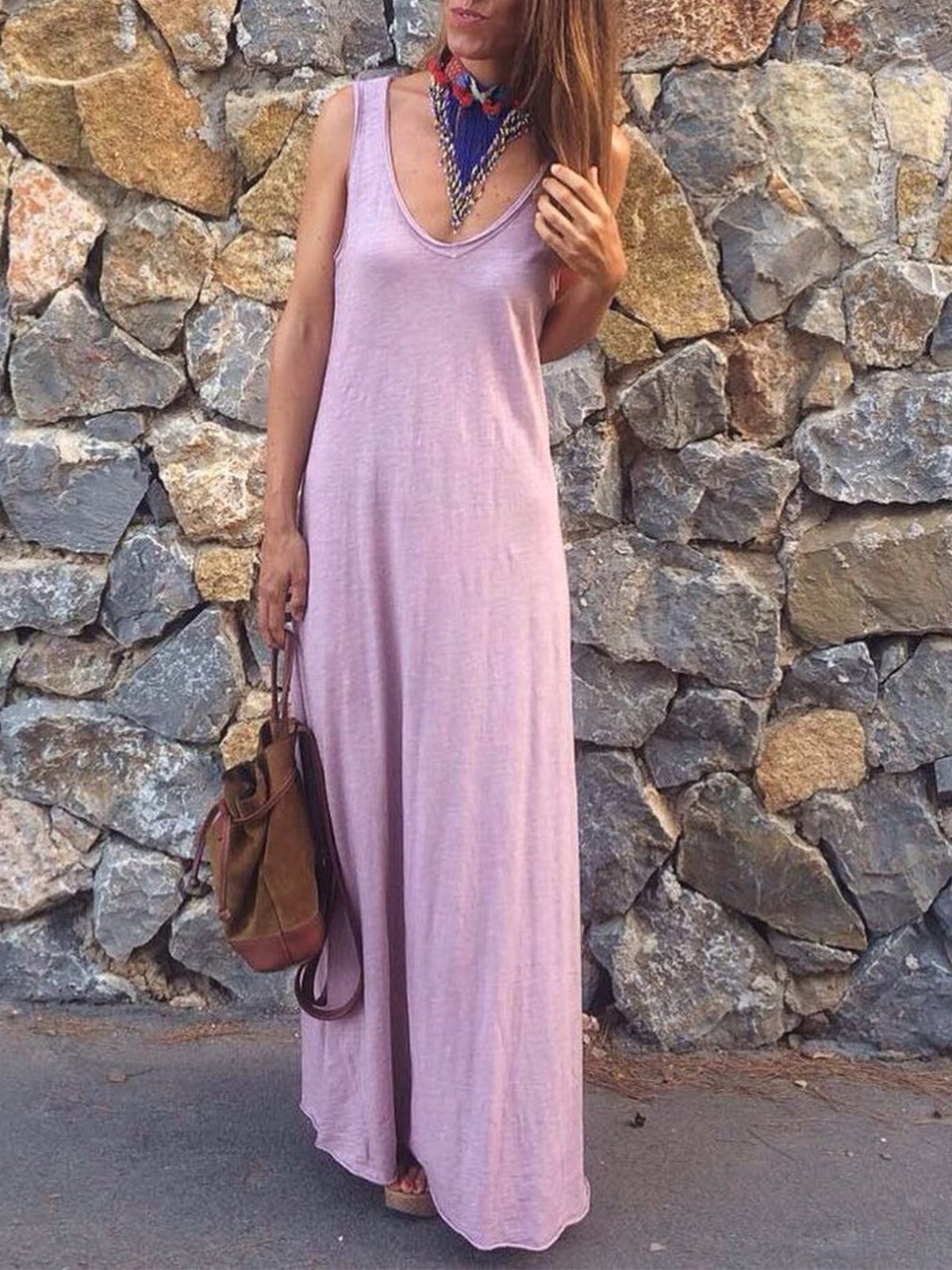 Bohemian casual cotton sleeveless dress