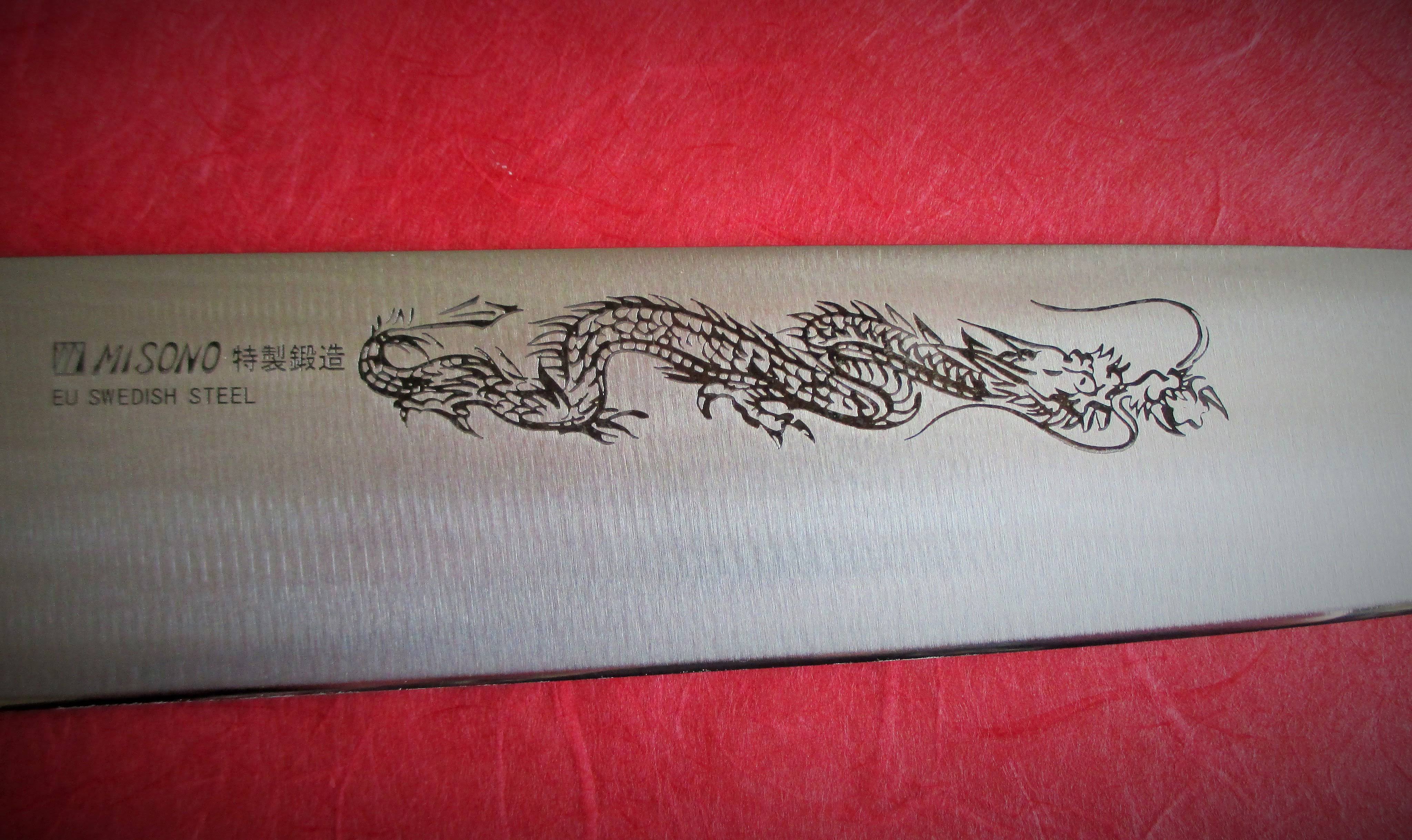 Misono Professional EU Sweden Steel, Gyuto, w/Dragon Engraving 360 mm
