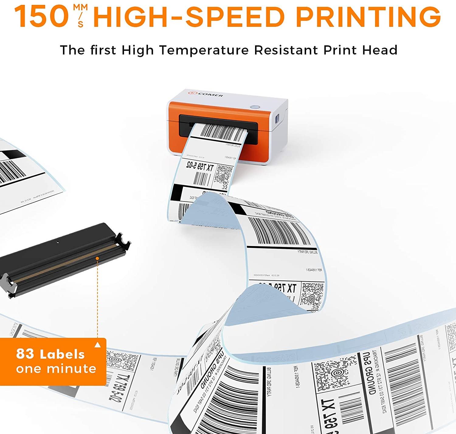 Comer Shipping Label Printer �C Commercial Grade Direct Thermal High Speed Printer