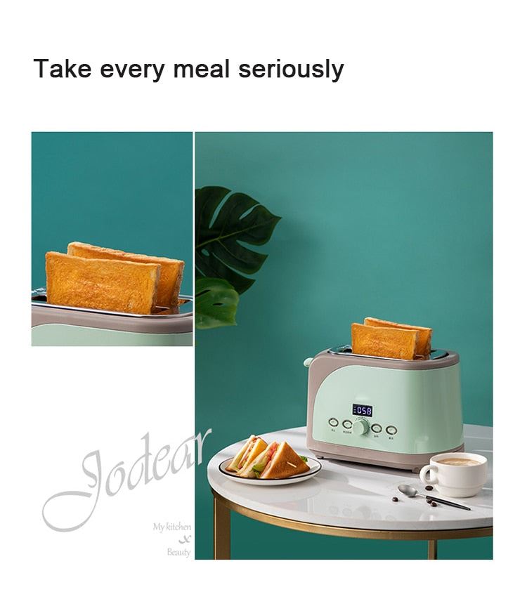 Stainless Steel Bread Maker Timer Electric Toaster Sandwich Toast Oven Grill 2 Slices Slot