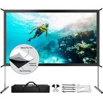 3 Layers PVC 120 inch 4K HD 16:9 Outdoor/Indoor Portable Front Projection Screen