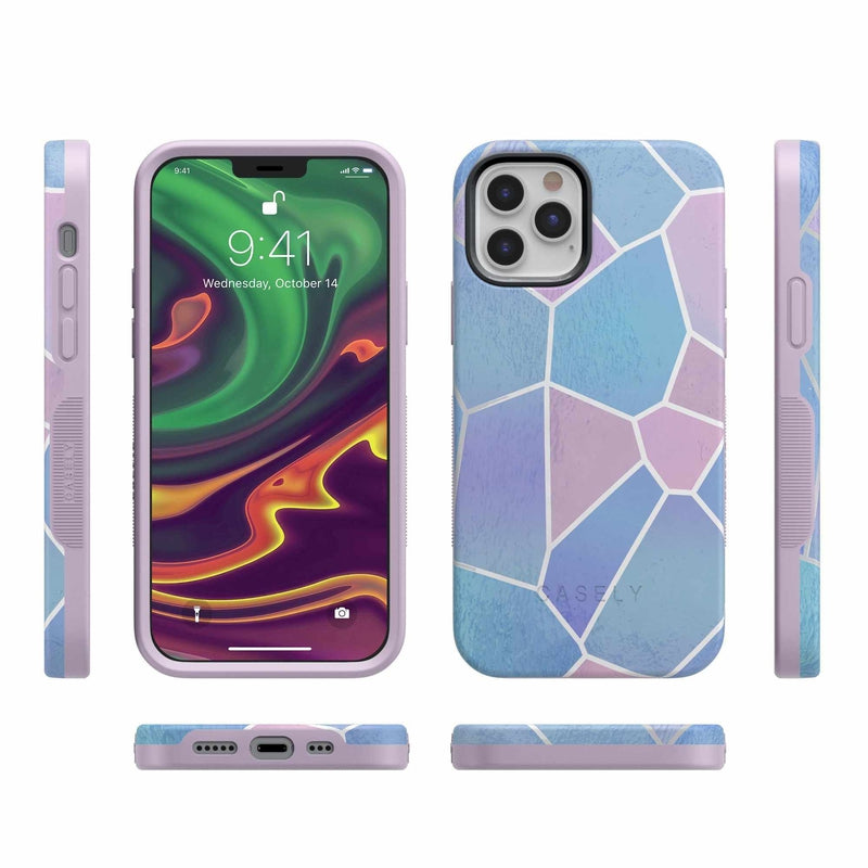 Holographic Metallic Stained Glass Marble Case
