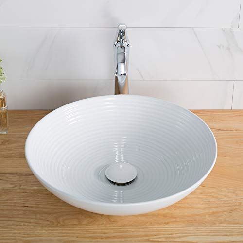 Above counter Round Bathroom Sink, 16.5 x 16.5 x 4.38 inches, White