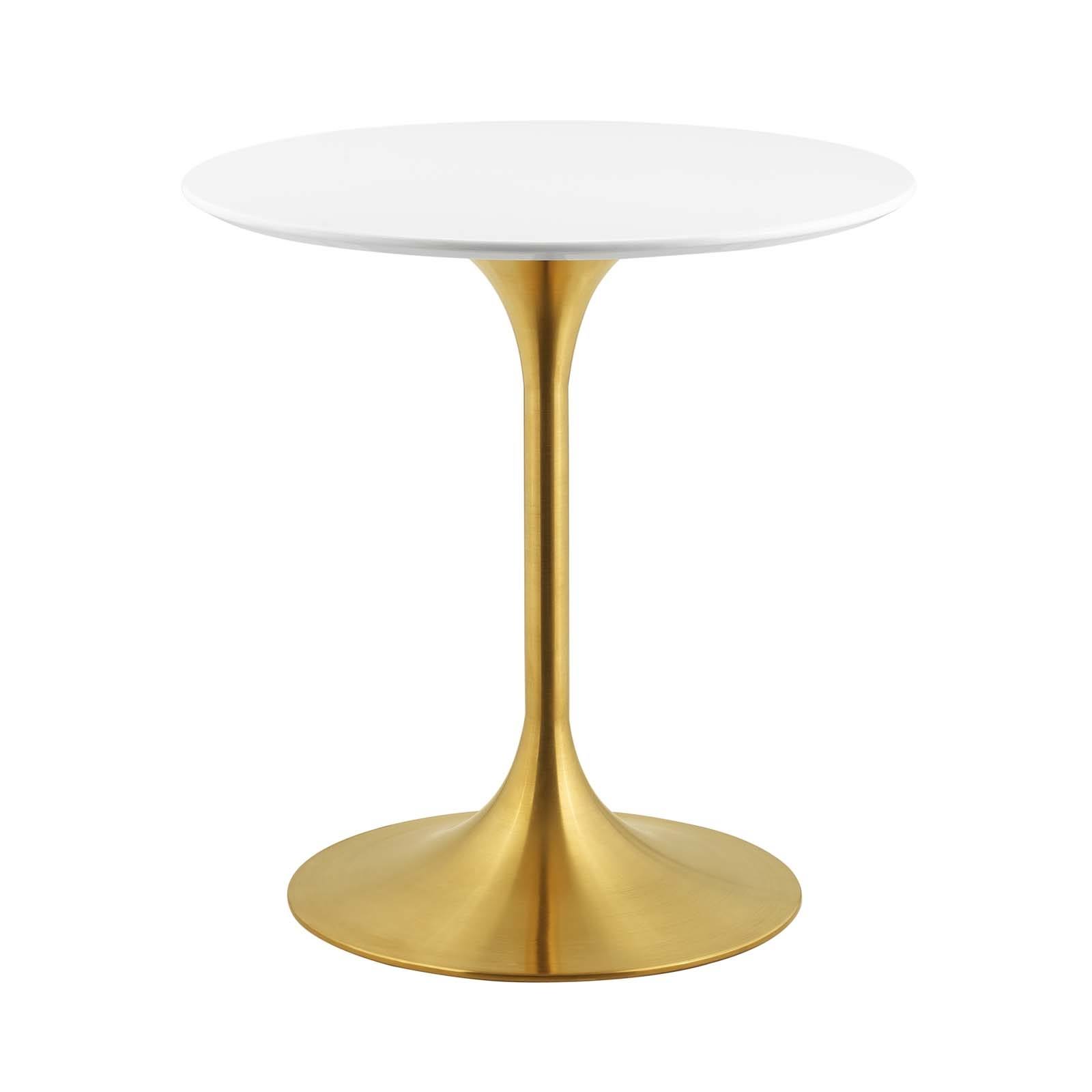 Modway Lippa 28x22 Round Dining Table - Gold White