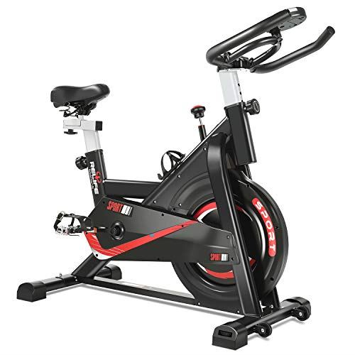 RELIFE REBUILD YOUR LIFE Exercise Bike Indoor Cycling Bike Fitness Stationary All-inclusive Flywheel Bicycle, Black
