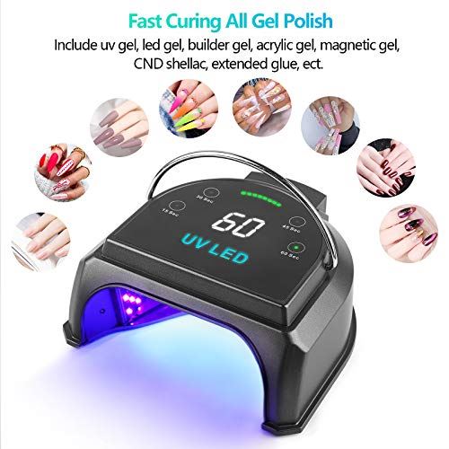 LED Gel Nail Curing Dryer, Wireless Nail Polish Machine Light with 45