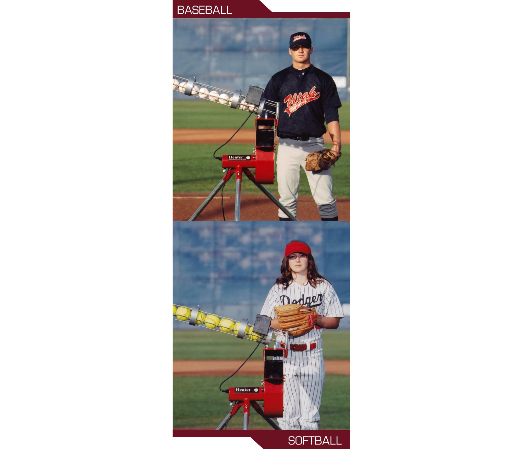 Heater Baseball/Softball Combo Pitching Machine w/ Feeder