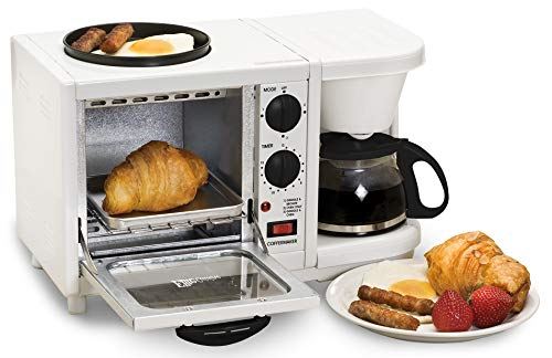 Maxi-Matic 3-in-1 Breakfast Station Toaster Oven with Timer, Medium