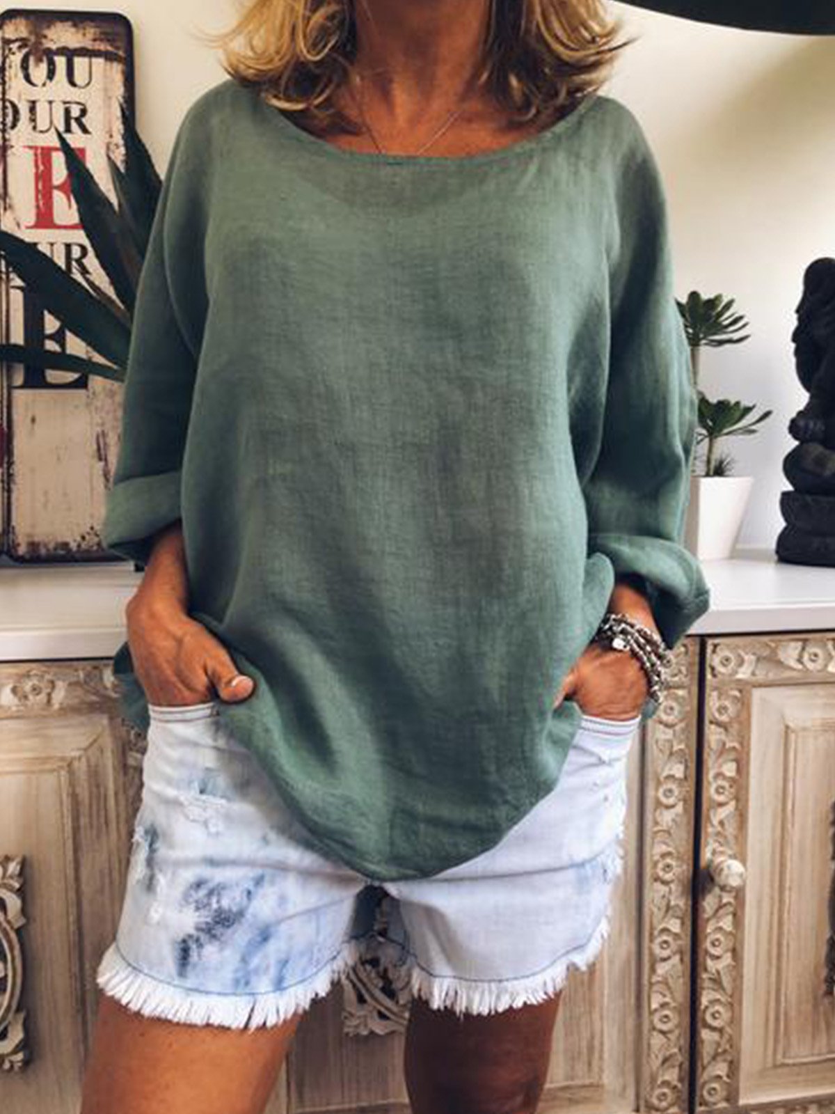 Women Casual Loose Tops Tunic Blouse Shirt