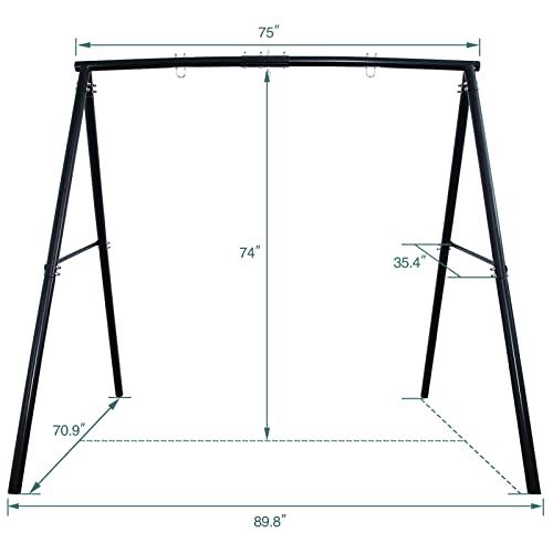 Trekassy 440lbs Swing Set with 40 Inch Saucer Tree Swing, Swivel and Heavy Duty A-Frame Metal Swing Stand