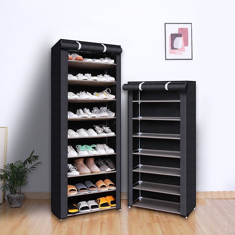 Simple Shoe Rack Multi-layer Steel Pipe Assembly Dustproof Shoe Cabinet