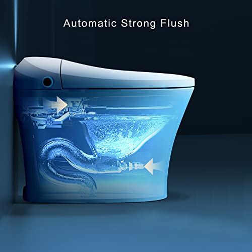 Modern Smart Toilet, Upgraded Self Cleaning One Piece Toilet with Warm