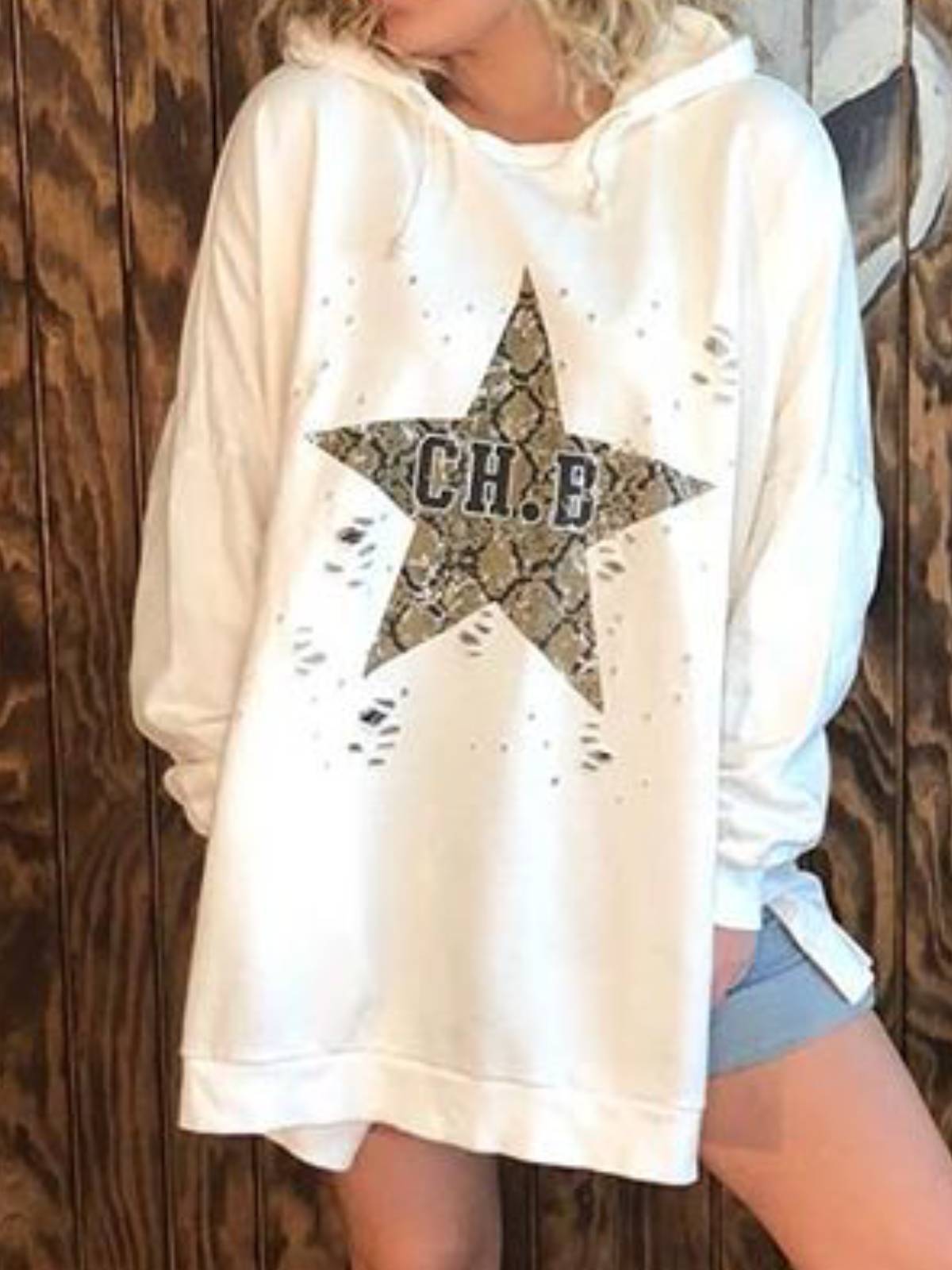 White Casual Crew Neck Shirts & Tops