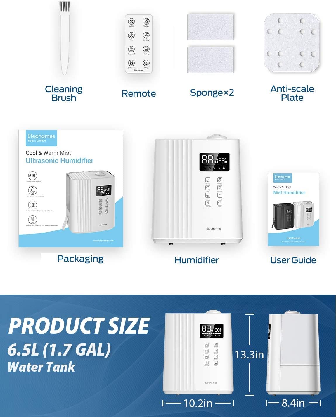 SH8830 Warm and Cool Mist Humidifiers