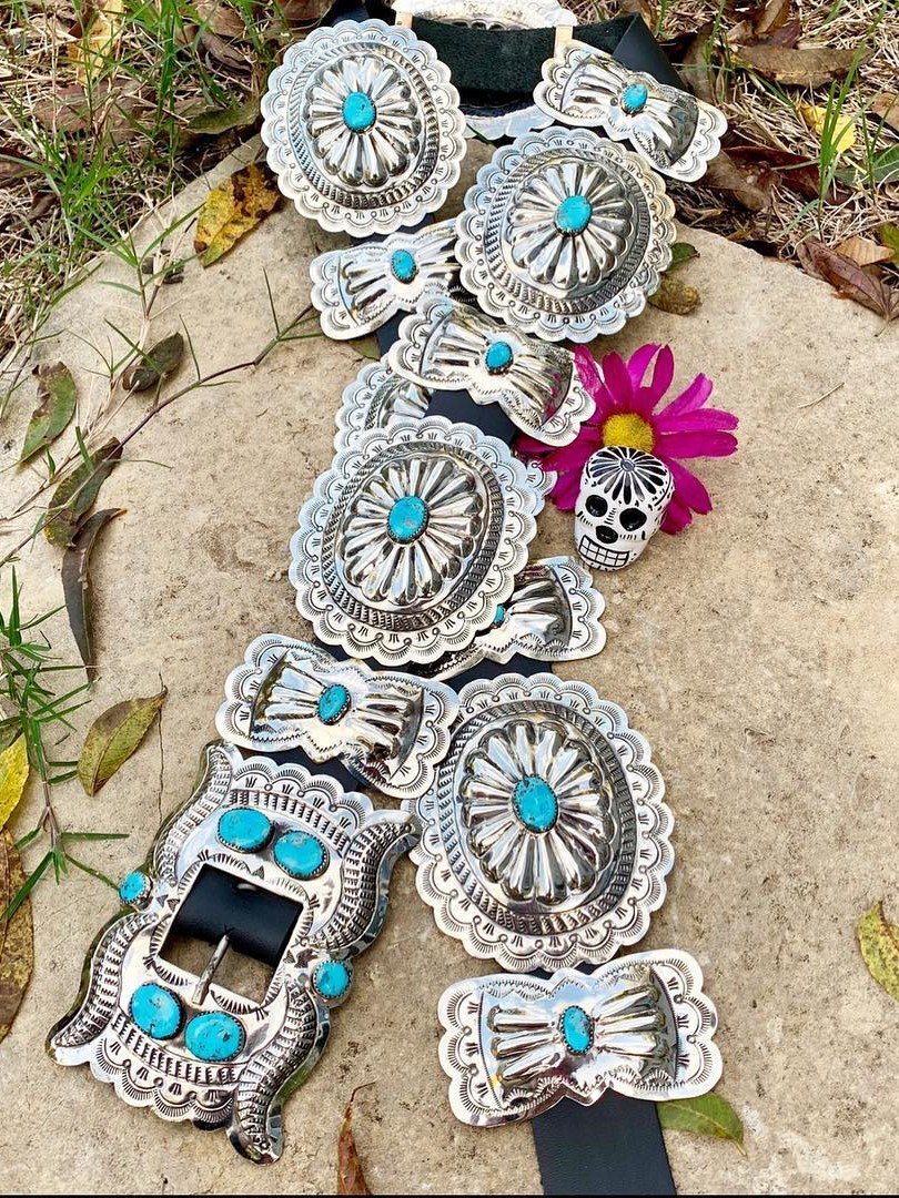 Boho Vintage Concho Leather Belt