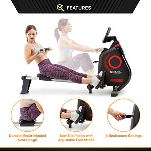 CIRCUIT FITNESS- Bluetooth Circuit Fitness Foldable Magnetic Rowing Machine