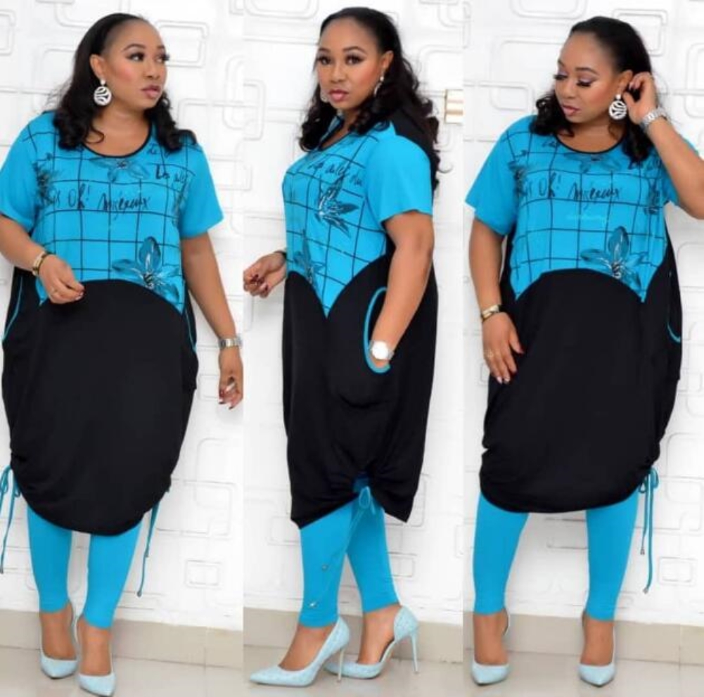 Plus Size African Print Two Piece Pants Set