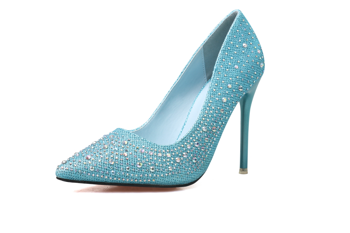 11CM Stylish Sweet Elegant Light Pointed Diamond Drill Rhinestone Wedding Sandals