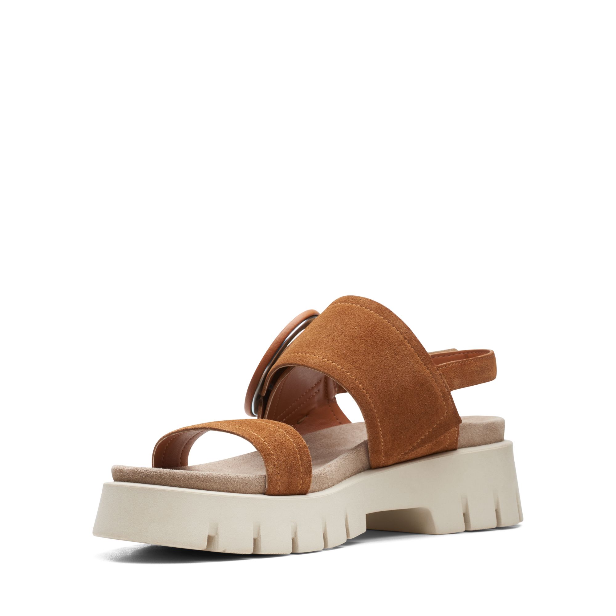 Women Sandals Motive Strap Tan Suede