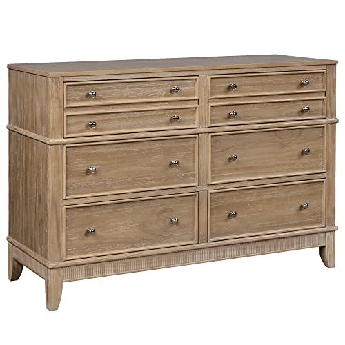 Knocbel Rustic 6-Drawer Dresser with Silver Finish Handle / 52′′ W x 17.3′′ D x 35′′ H