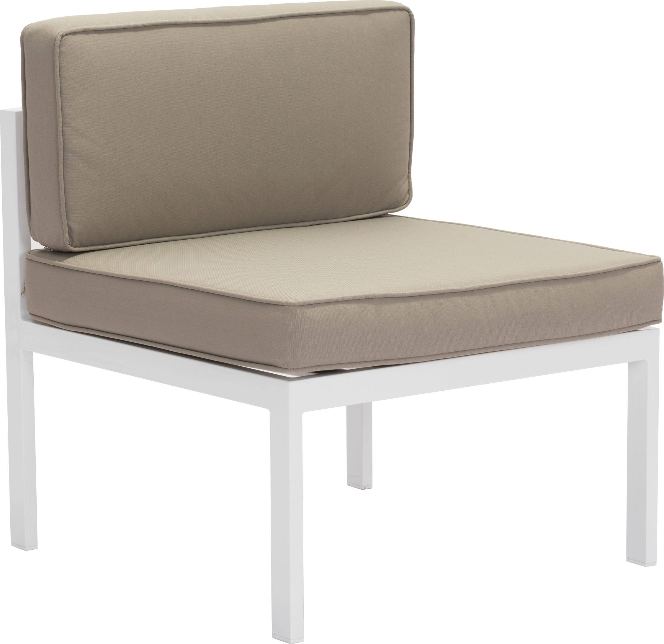 Zuo Golden Beach Middle Chair (Set of 2), White Taupe