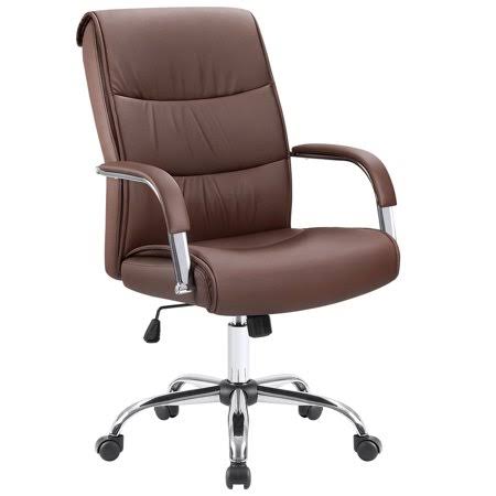 Walnew High Back Office Desk Chair Conference Chair with PU Leather,Brown