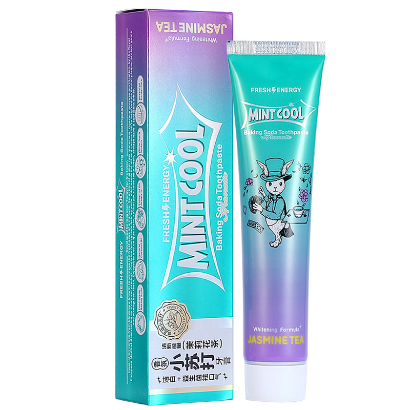 源头厂货香氛小苏打益生菌牙膏去渍美白祛口气茉莉花茶蜜桃味180G