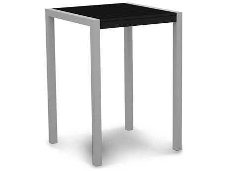 POLYWOOD Mod 30x22 Bar Table - Satin White - Lemon