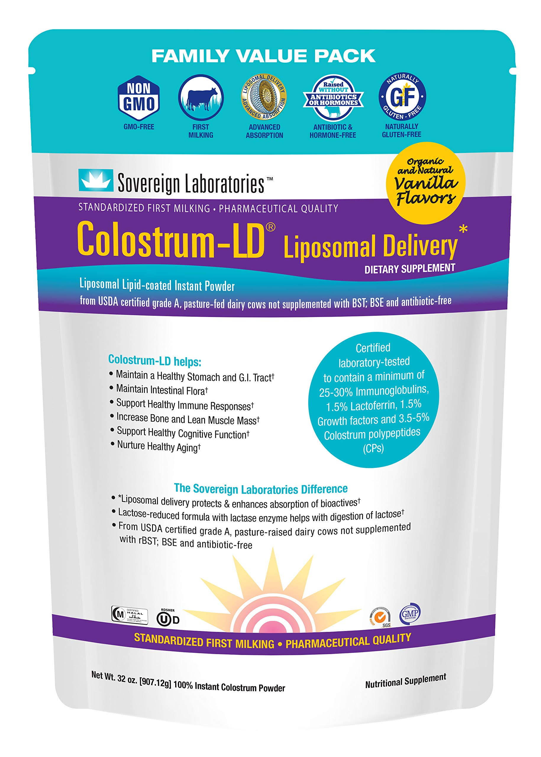 Colostrum LD Powder, Natural Vanilla Flavor :: 32 oz. (907 Grams)