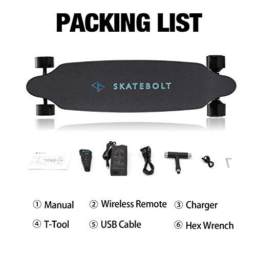 SKATEBOLT Electric Skateboard Longboard with Remote Controller, 25 MPH Top Speed
