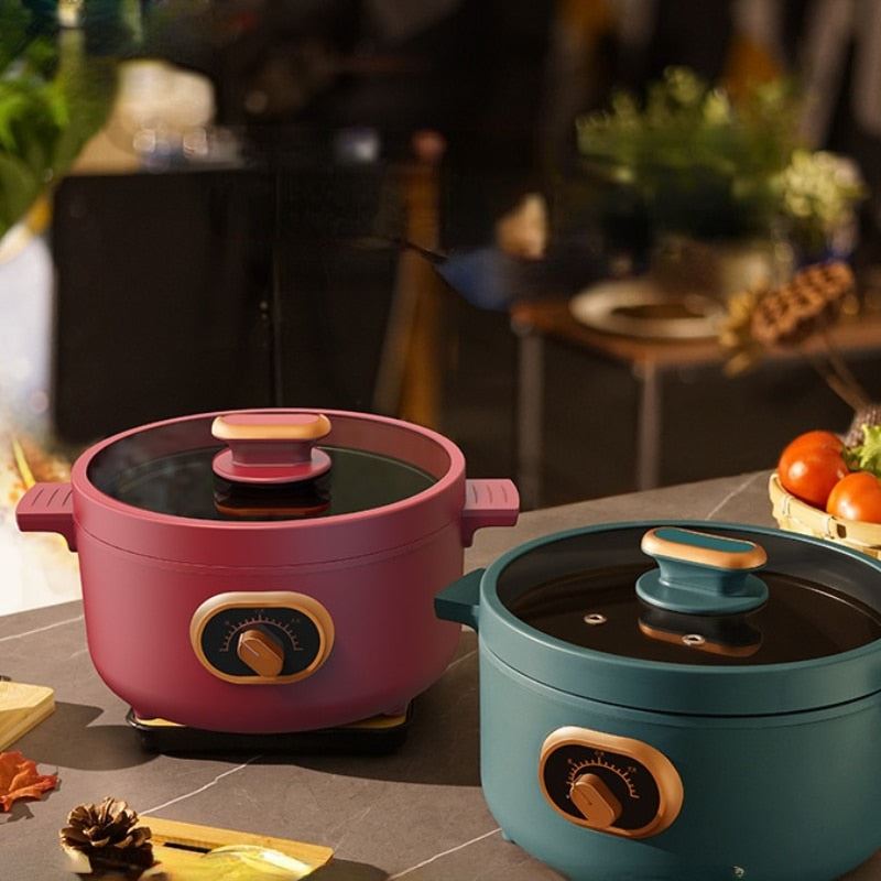 3L Electric Multicooker Mini Cooking Pot Skillet Frying Boiling Stewing Pot Hot Pot Noodles Breakfast Maker