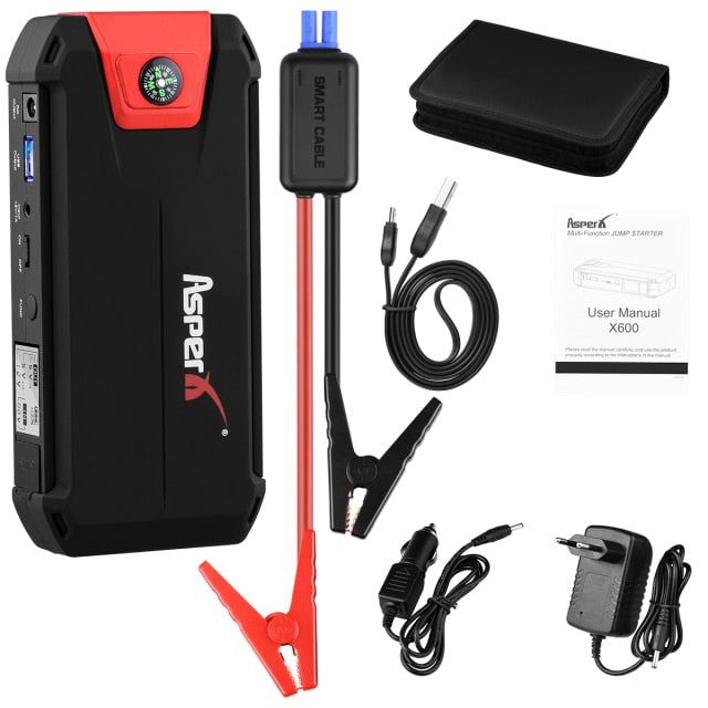 Car Starter Auto Power Bank Jump Starter 1000A Car Buster 12V Vehicle Emergency Battery Auto Booster Battery Powerful LED Light