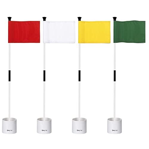 KINGTOP Golf Flagstick Mini, Putting Green Flag for Yard, 3 Feet Flagpole 2-Section