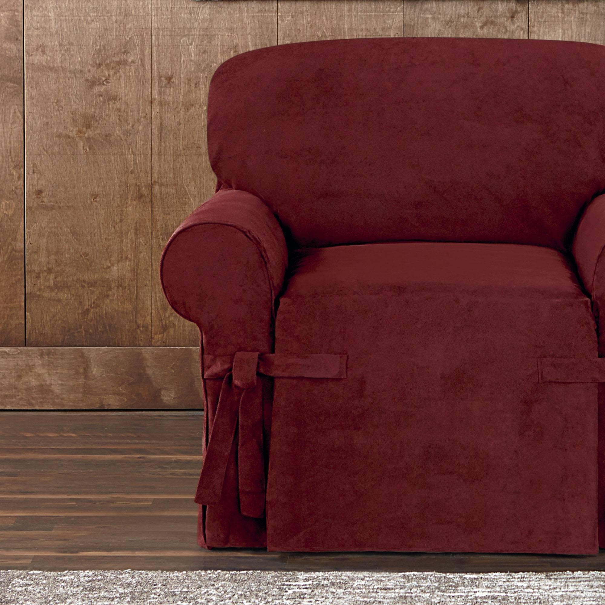 Suede Twill Chair Slipcover Red - Sure Fit