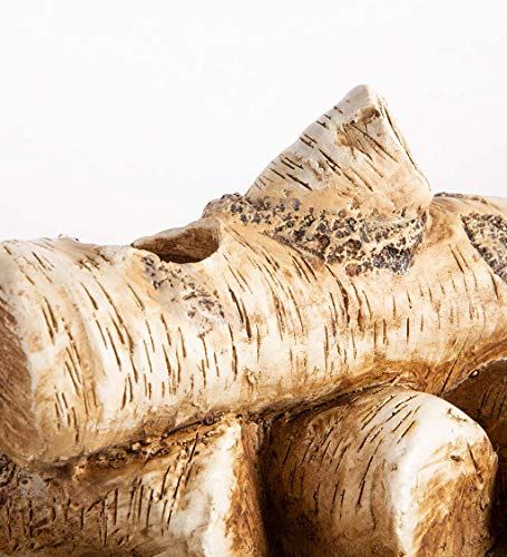 Plow & Hearth Faux Wood Resin Logs Tea Lights Candle Holder