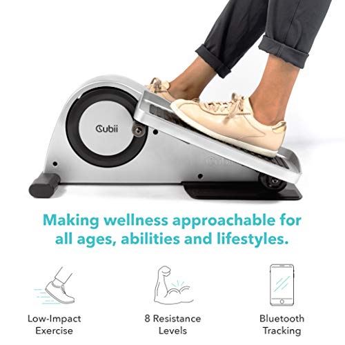 Cubii Pro �C Seated Under-Desk Elliptical �C Get Fit While You Sit �C Bluetooth Enabled, Sync with FitBit and Apple HealthKit- Chrome