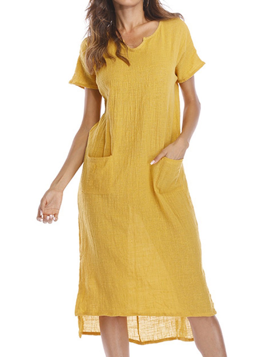 Women Summer Dress Shift Daily Casual Solid Dress