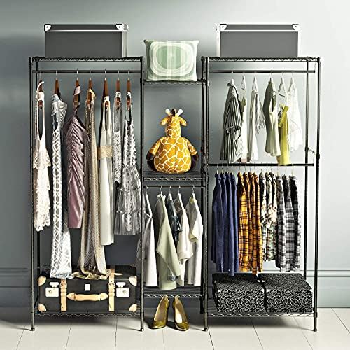 5 Tiers Metal Clothing Rack, 74.4��� L x 17.7��� W x 76.8��� / Max Load 600LBS