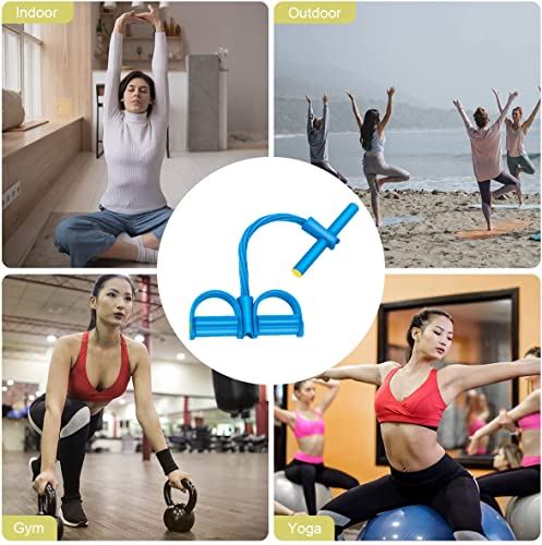 Pedal Resistance Band Sit up Bodybuilding Expander Elastic Pull Rope Fitness Equipment- Blue